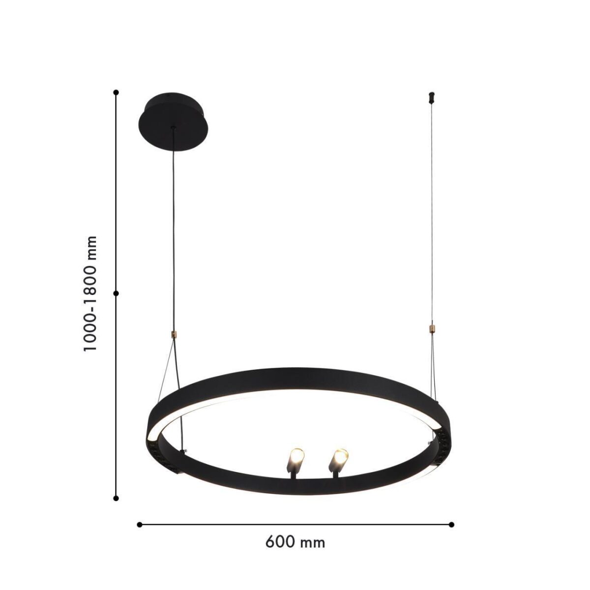 4474-1P, подвесная люстра, D600xH1000/1800, LEDx58W + 2xLEDx3W, 1860LM, 3000-6500K, included, remote control — изображение 3