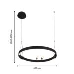 4474-1P, подвесная люстра, D600xH1000/1800, LEDx58W + 2xLEDx3W, 1860LM, 3000-6500K, included, remote control — изображение 3