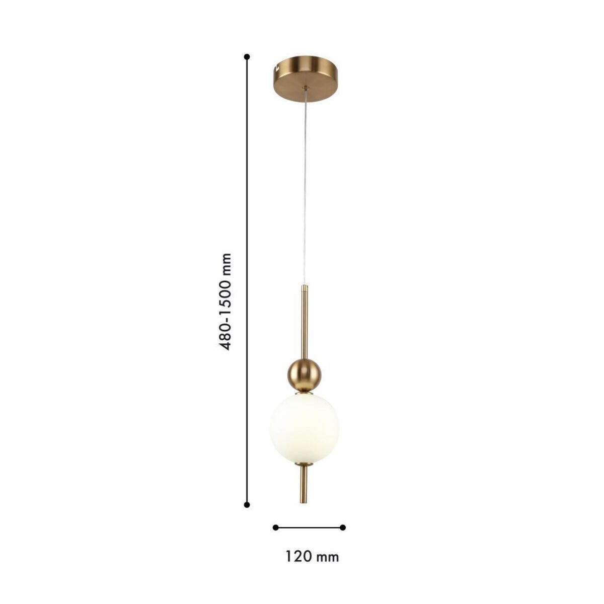 4088-1P, подвес, D120xH480/1500, 1xLEDx6W, 450LM, 4000K, included — изображение 3