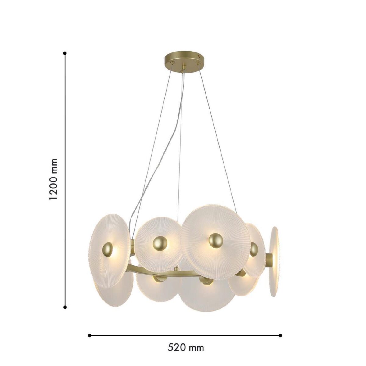 4605-8P, подвесная люстра, D520xH230/1200, 10xLEDx2W, 1600LM, 3000K, included — изображение 3