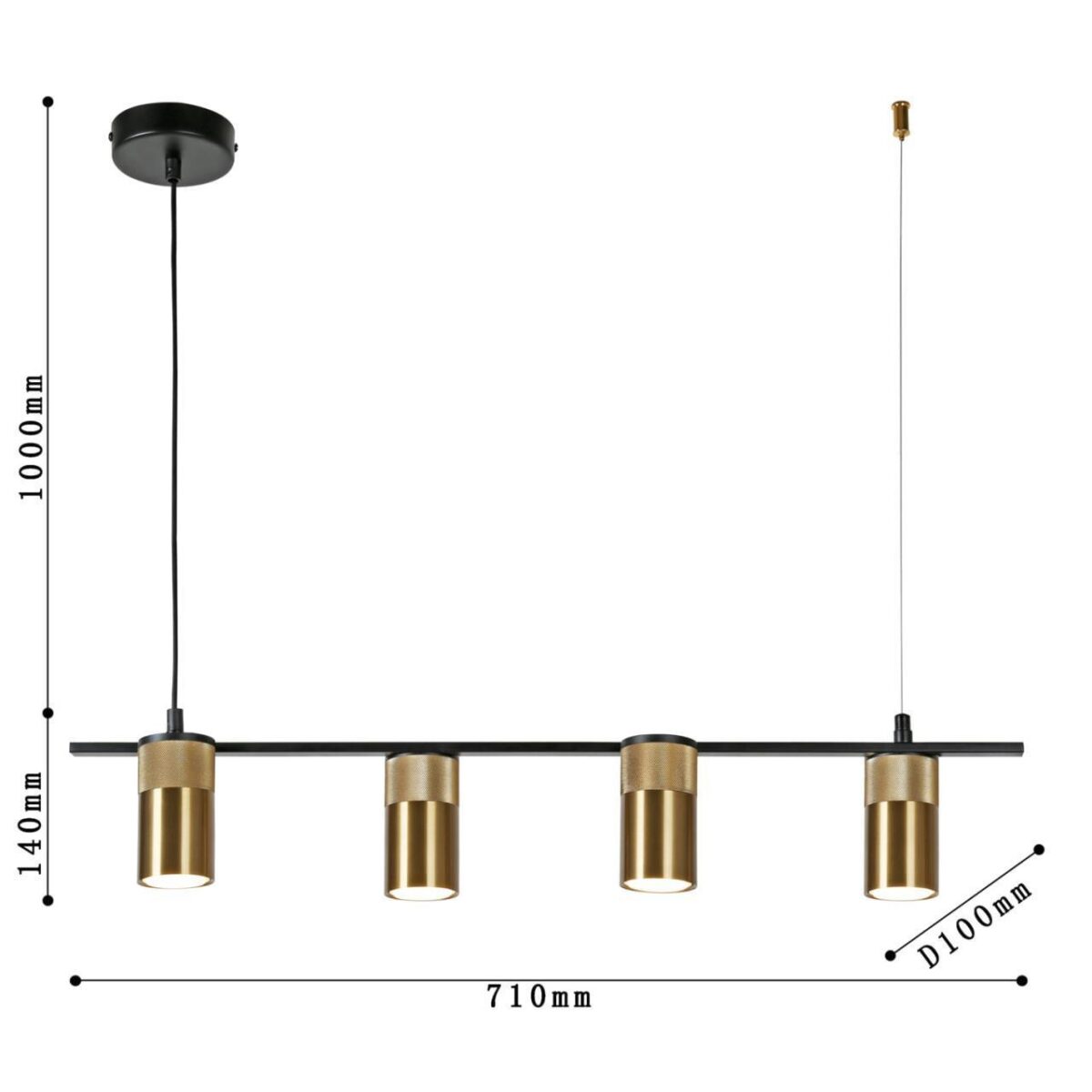 2827-4P, подвесная люстра, L710xW100xH140/1140, 4xGU10x35W, included — изображение 5