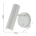 2108-1W, настенный светильник, D165xW120xH200, 1xLEDx5W, 400LM, 3000K, included, switch — изображение 3