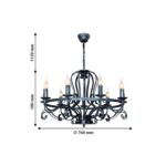 2162-9P, люстра подвесная, D760xH500/1200, 9xE14x40W, excluded — изображение 4