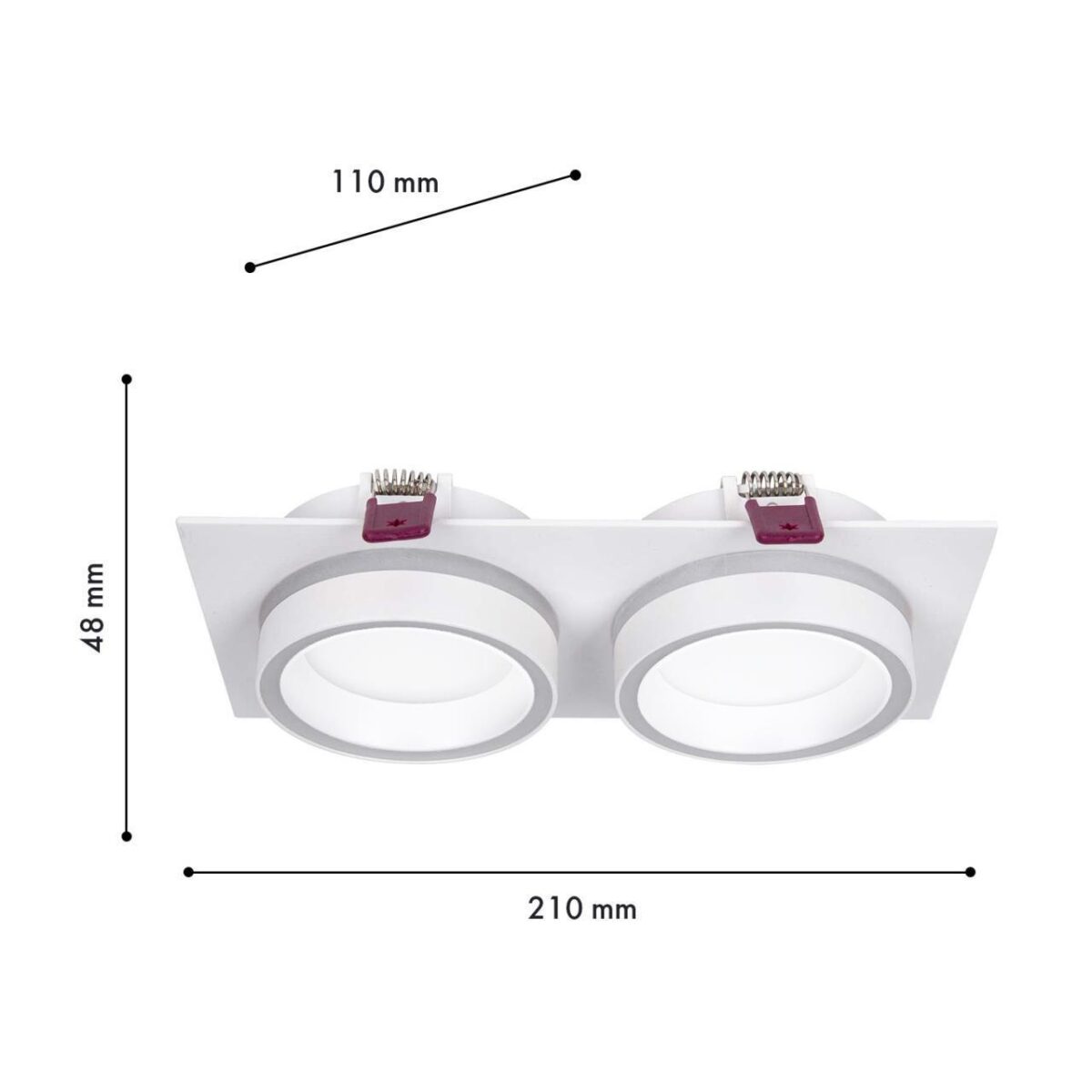 4650-2C, врезной светильник, L215xW108xH44, cutout:L186xW92, 2xGX53LEDx15W, IP20, excluded — изображение 3