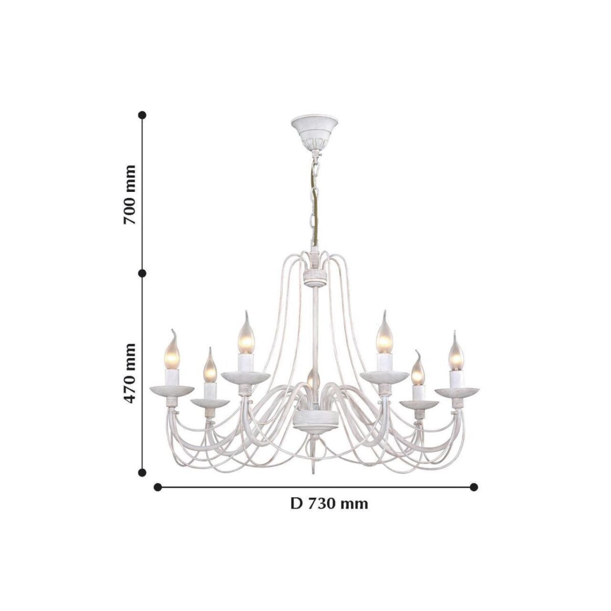 2164-7P, люстра подвесная, D730xH470/1170, 7xE14x40W, excluded — изображение 4