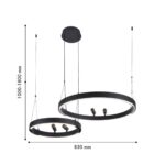 4474-2P, подвесная люстра, D830xH1000/1800, LEDx53W + LEDx33W + 4xLEDx3W, 2075LM, 3000-6500K, included, remote control — изображение 4