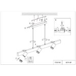 4074-6P, подвесная люстра, L1200xW190xH600, 6xGU10LEDx10W, excluded + LEDx18W, 700LM, 4000K, included — изображение 7