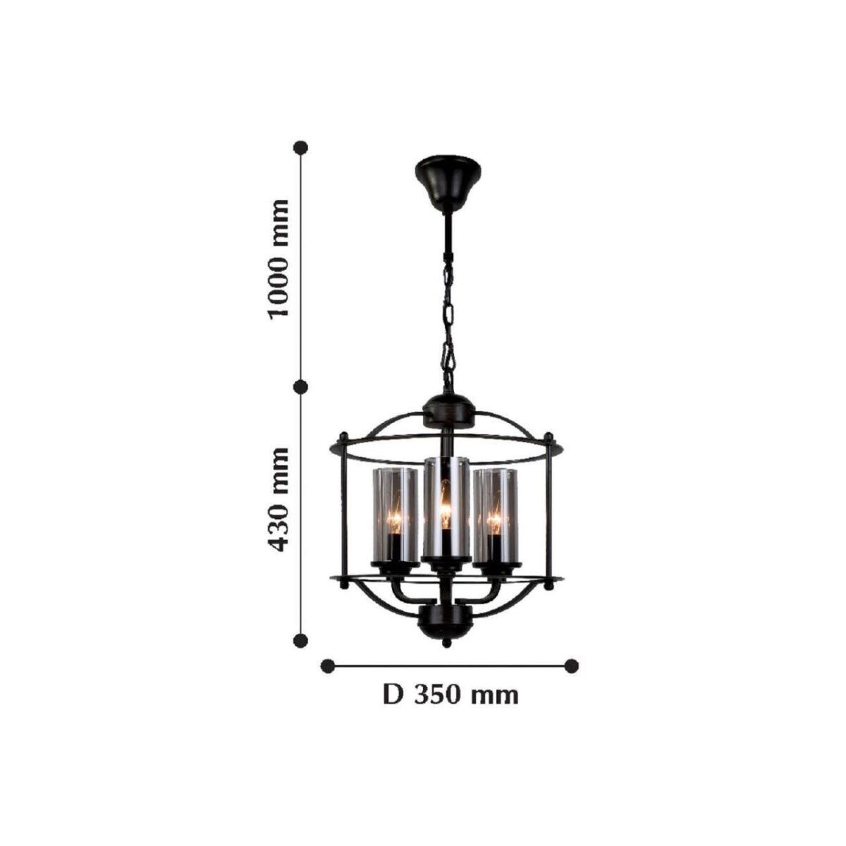 2057-3P, люстра подвесная, D350xH430/1430, 3xE14x40W, excluded — изображение 2