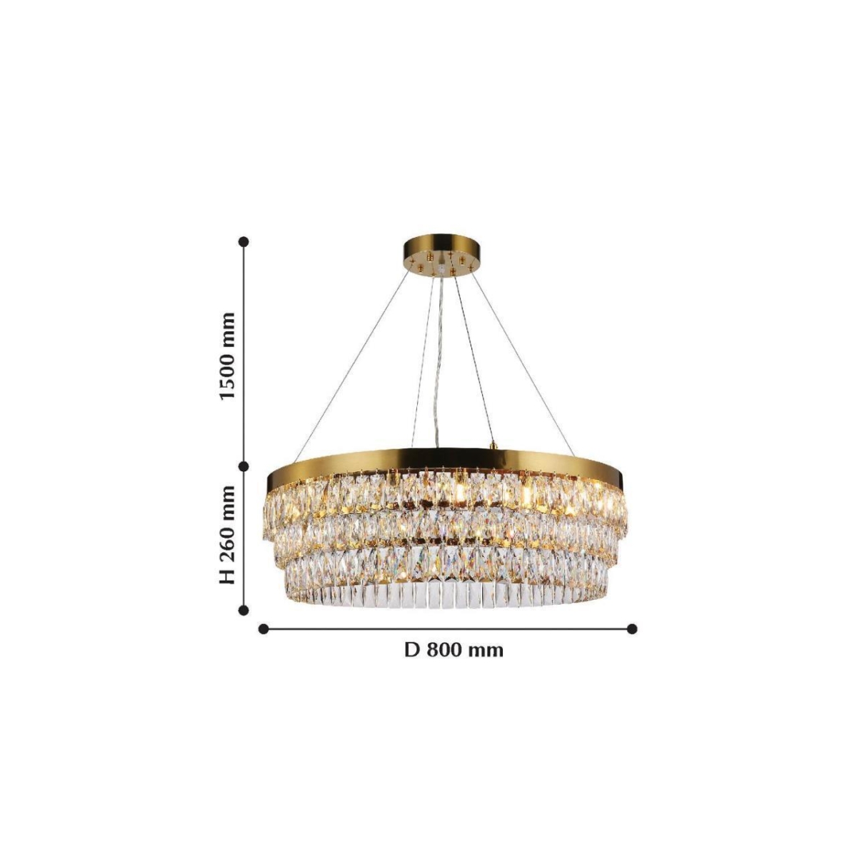 2206-16P, люстра подвесная, D800xH260/1760, 16xG9x40W, excluded — изображение 2