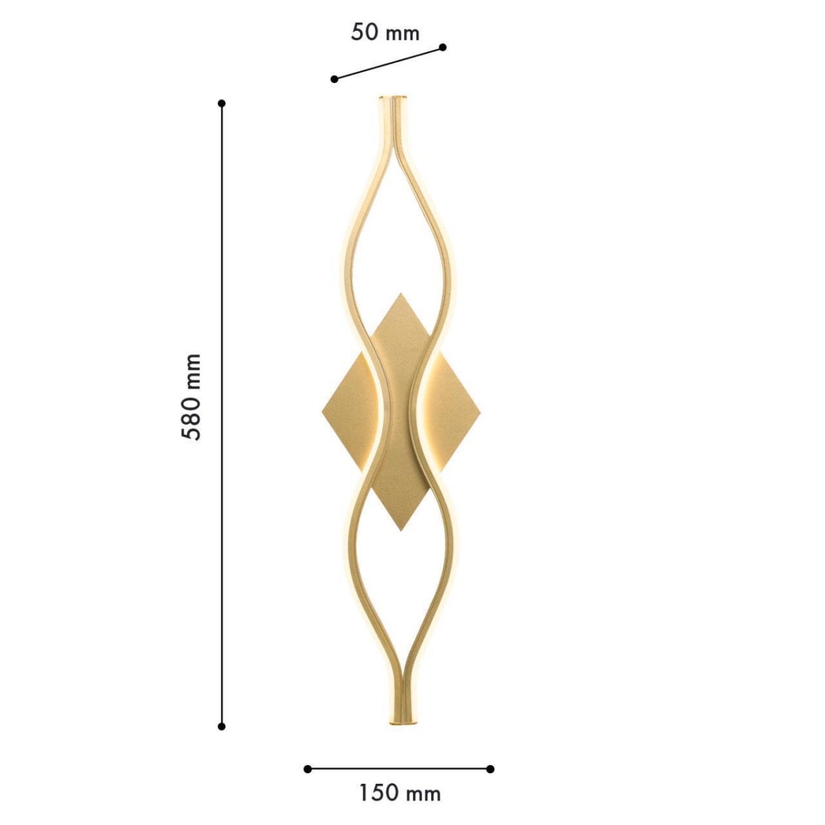 4741-1W, настенный светильник, D50xW150xH580, LEDx16W, 1100LM, 4000K, included — изображение 3