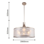 2551-9P, подвесная люстра, D600xH500/1000, 9xG9x40W, excluded — изображение 3