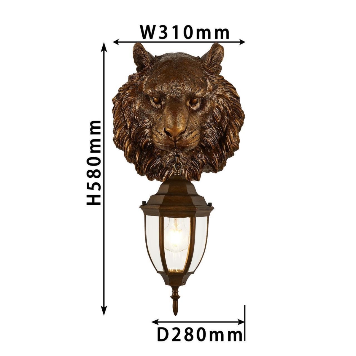 2818-1W, уличный светильник, D280xW310xH580, 1xE27x60W, IP44, excluded — изображение 3