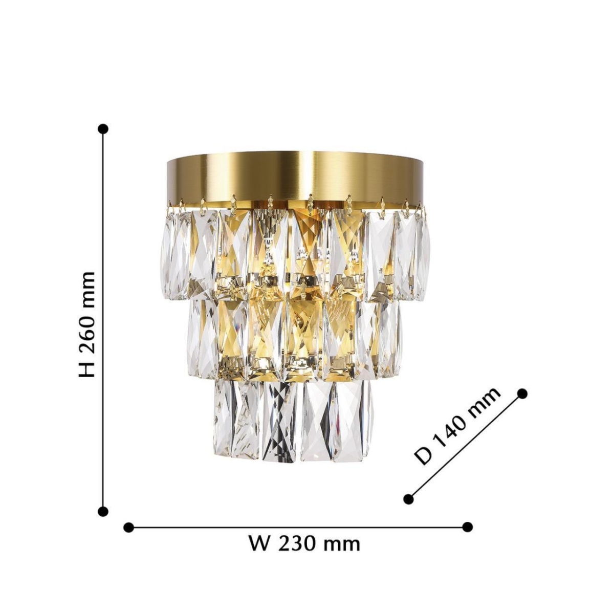 2206-2W, настенный светильник, D140xW230xH260, 2xE14x40W, excluded — изображение 3