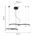 4569-4P, подвесная люстра, L1220xW500xH2000, LEDx70W, 4500LM, 4000K, included — изображение 3