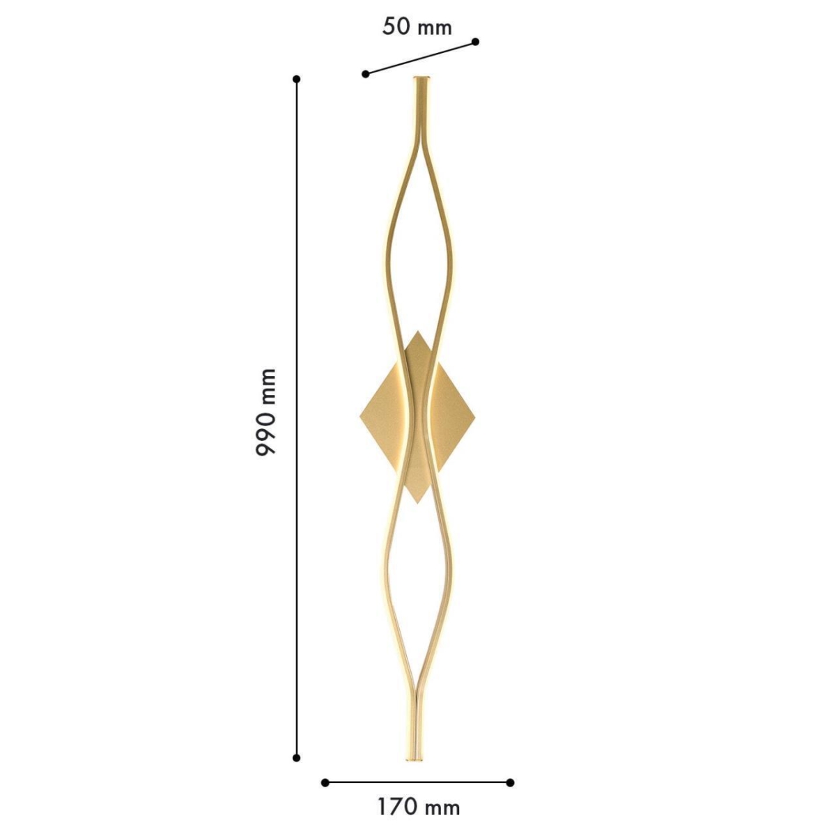 4741-2W, настенный светильник, D50xW170xH990, LEDx26W, 1800LM, 4000K, included — изображение 4