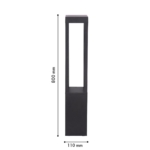 4746-1F, уличный светильник, L110xW110xH800, LEDx7W, 420LM, 3000K, IP65, included — изображение 4