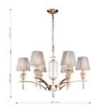 2690-6P, подвесная люстра, D790xH465/1465, 6xE14x40W, excluded — изображение 3