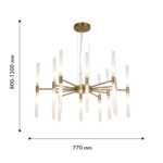 4196-20P, подвесная люстра, D770xH800/1200, 20xG9x20W, excluded — изображение 3