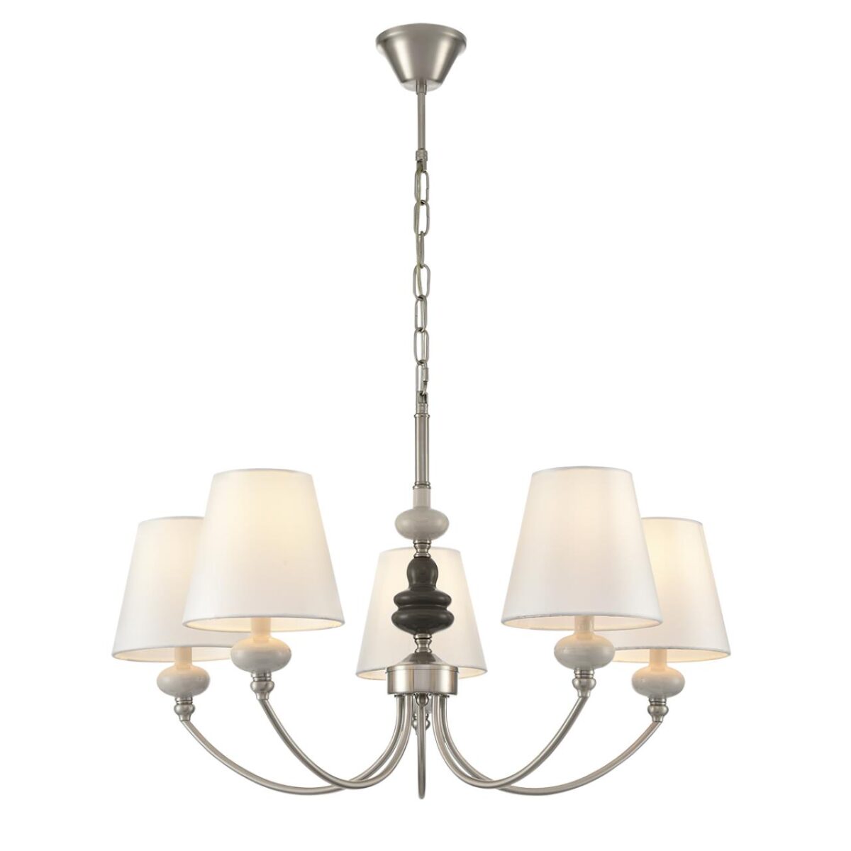 8283/5 CLASSI никель/белый, металл/керамика/текстиль Люстра Е14 5*40W 220V KENTUKI — изображение 5