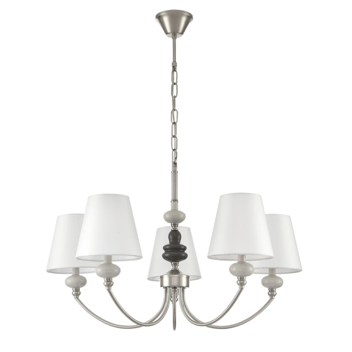 8283/5 CLASSI никель/белый, металл/керамика/текстиль Люстра Е14 5*40W 220V KENTUKI 8283/5 CLASSI никель/белый, металл/керамика/текстиль Люстра Е14 5*40W 220V KENTUKI — изображение 1