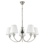 8283/5 CLASSI никель/белый, металл/керамика/текстиль Люстра Е14 5*40W 220V KENTUKI