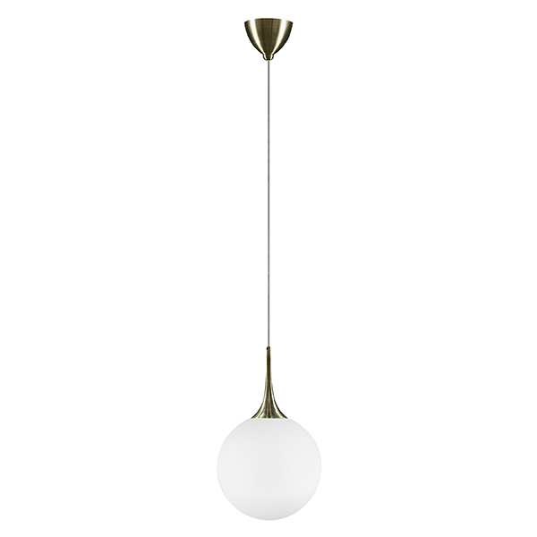 813031 Подвес GLOBO 1х40W E14 electroplating bronze/white