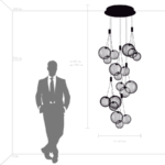 801180 Люстра SFERETTA LED 18х1,35W 1200LM КОФЕЙНЫЙ/ПРОЗРАЧНЫЙ 3000K — изображение 8