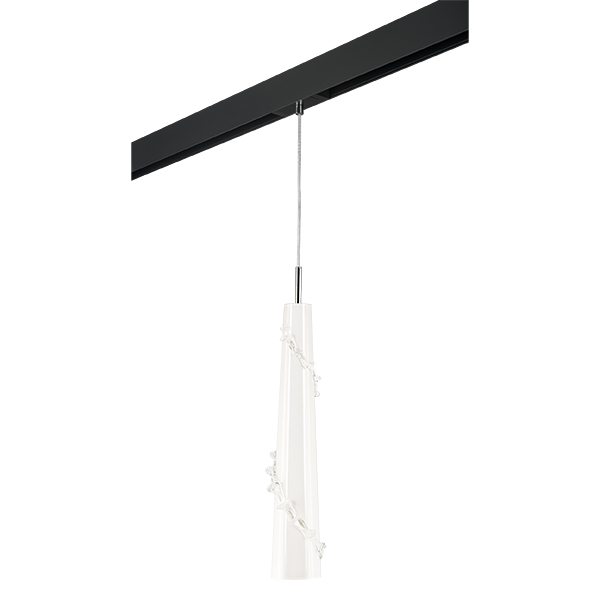 PRO804310 Светильник д/1-фазн трека PETALO 1х40W E14 ХРОМ/БЕЛЫЙ/ЧЕРНЫЙ (804310+595007)