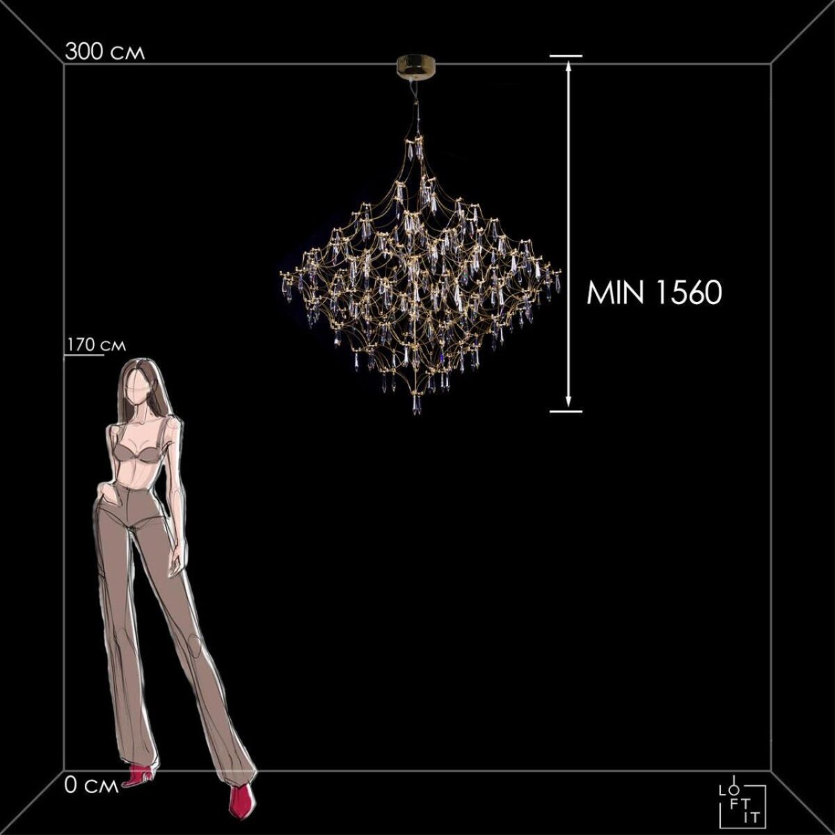 10259/1200 Gold Asfour Подвесной светильник LOFT IT Mira — изображение 10