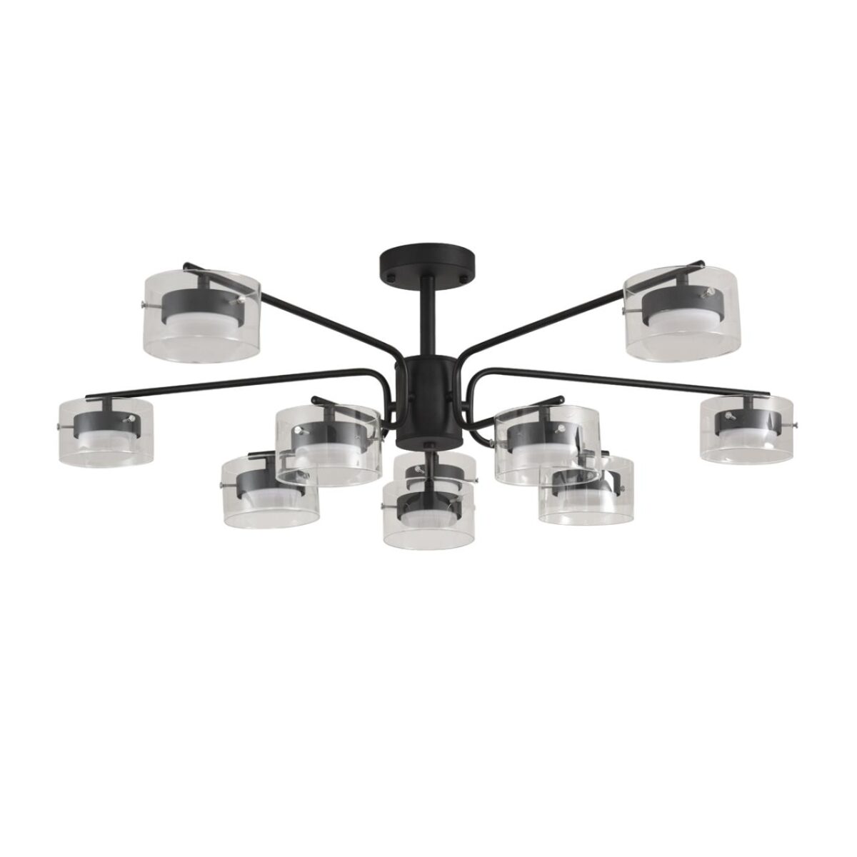 8349/10C COMFI черный/прозрачный, металл/стекло Светильник потолочный LED GX53 10*7W 220V NATALINA 8349/10C COMFI черный/прозрачный, металл/стекло Светильник потолочный LED GX53 10*7W 220V NATALINA — изображение 1