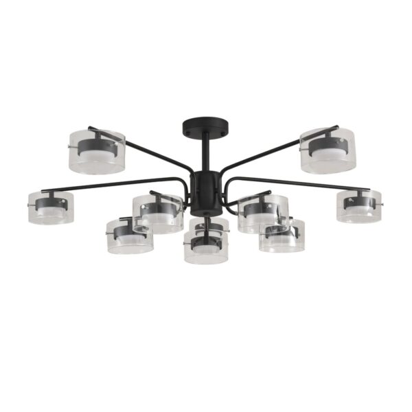 8349/10C COMFI черный/прозрачный, металл/стекло Светильник потолочный LED GX53 10*7W 220V NATALINA