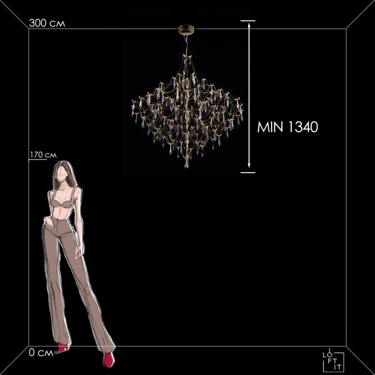 10259/1000 Gold Asfour Подвесной светильник LOFT IT Mira — изображение 10