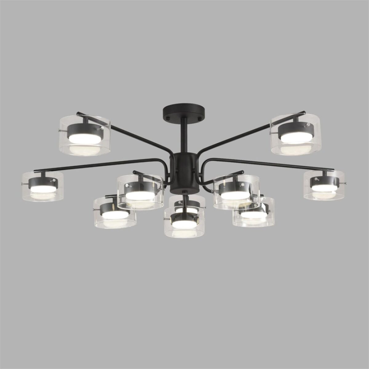 8349/10C COMFI черный/прозрачный, металл/стекло Светильник потолочный LED GX53 10*7W 220V NATALINA — изображение 6