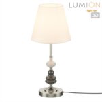 8283/1T CLASSI никель/белый, металл/керамика/текстиль Настольная лампа Е14 1*40W 220V KENTUKI — изображение 2