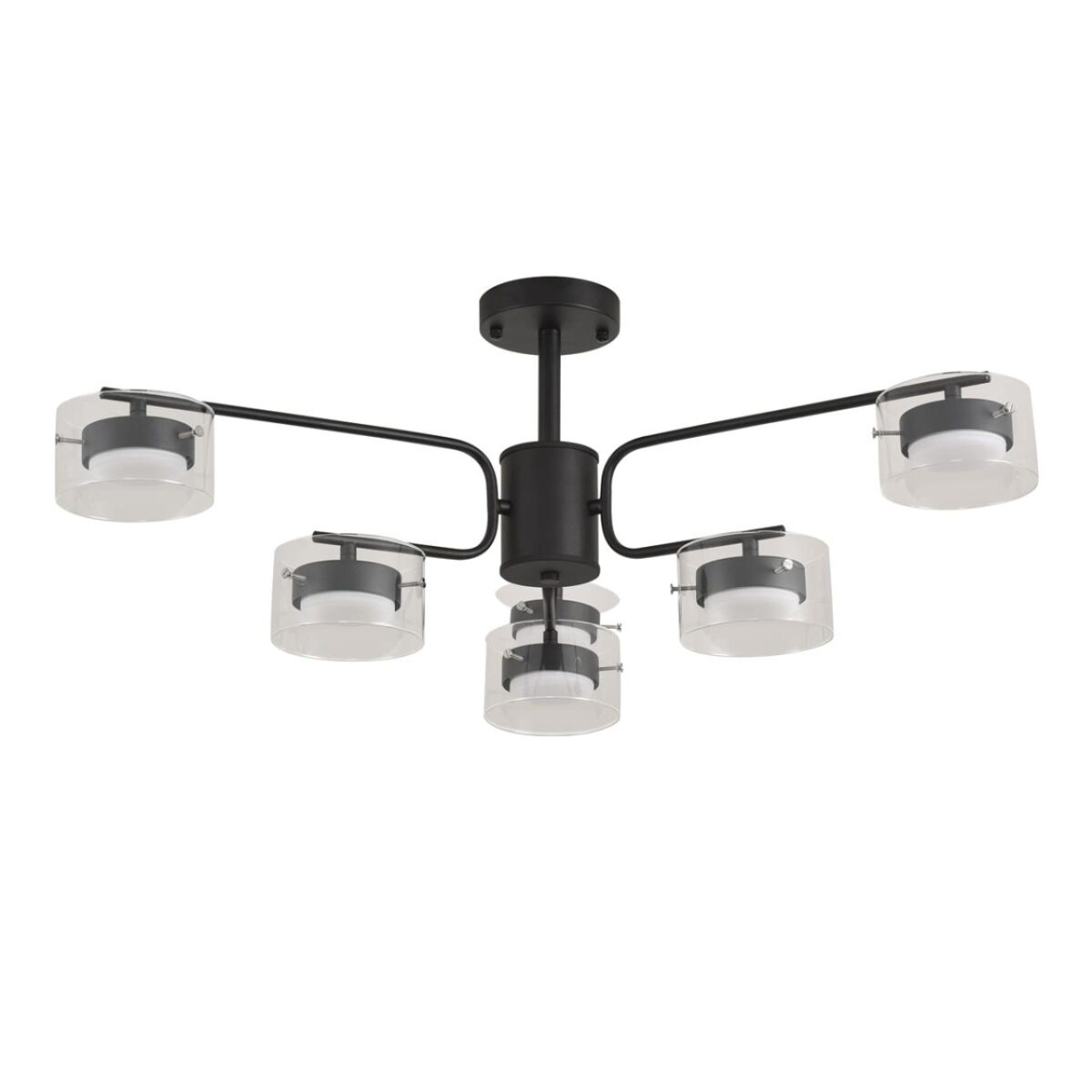 8349/6C COMFI черный/прозрачный, металл/стекло Светильник потолочный LED GX53 6*7W 220V NATALINA 8349/6C COMFI черный/прозрачный, металл/стекло Светильник потолочный LED GX53 6*7W 220V NATALINA — изображение 1