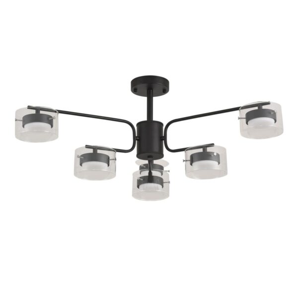 8349/6C COMFI черный/прозрачный, металл/стекло Светильник потолочный LED GX53 6*7W 220V NATALINA