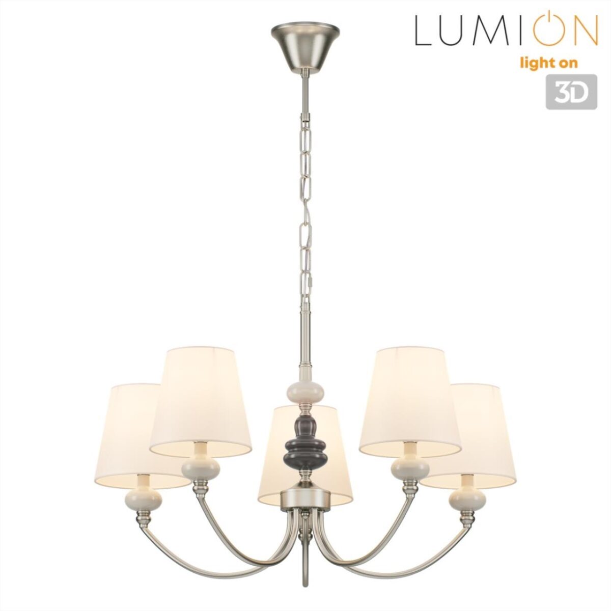 8283/5 CLASSI никель/белый, металл/керамика/текстиль Люстра Е14 5*40W 220V KENTUKI — изображение 3