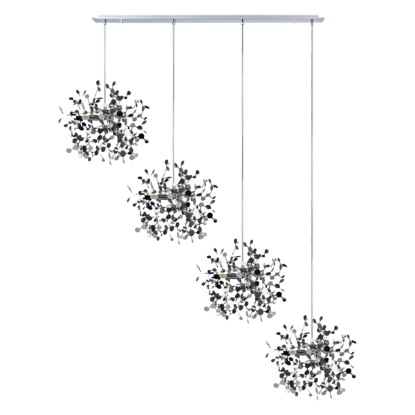 L4PL721134 Подвес четверной линейный EXTRA 4x3x5W(led) G9  (721134 - 4 + 572144 -1) ХРОМ