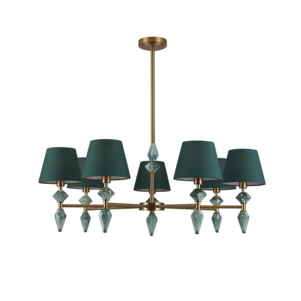 8275/7 CLASSI латунь/зеленый, металл/керамика/ткань Люстра Е14 7*40W 220V VERMONT