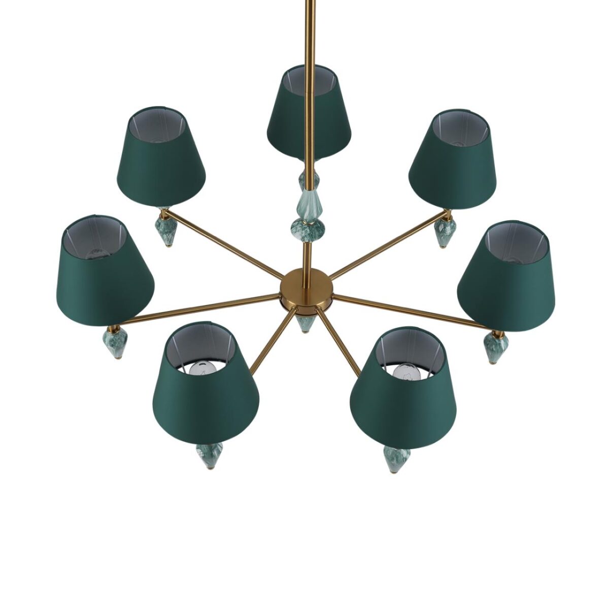 8275/7 CLASSI латунь/зеленый, металл/керамика/ткань Люстра Е14 7*40W 220V VERMONT — изображение 7