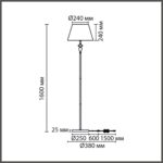 8275/1F CLASSI латунь/зеленый, металл/керамика/ткань Торшер Е27 1*60W 220V VERMONT — изображение 4