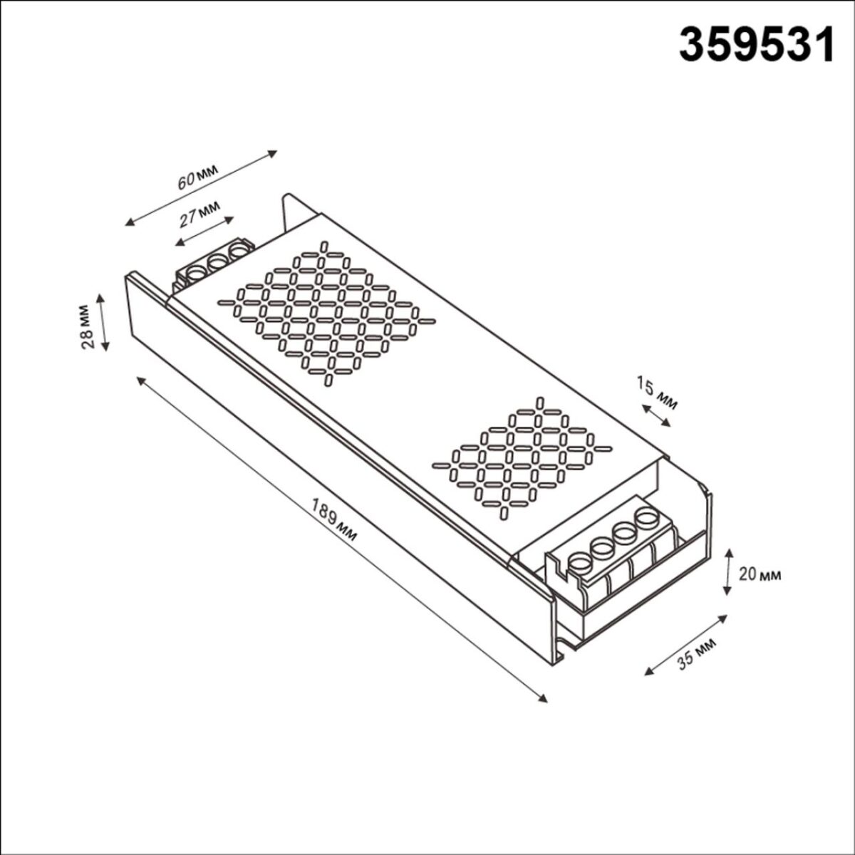 359531 DRIVE NT25 000 никель Драйвер IP20 300W 48V — изображение 3