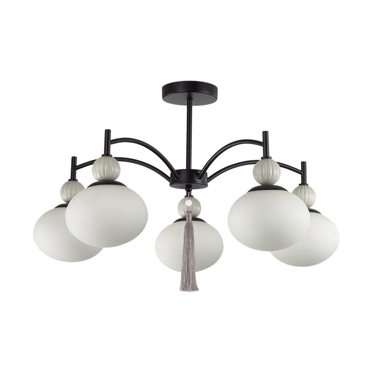 8273/5C NEOCLASSI черный, серый/белый металл, керамика/стекло Люстра потолочная Е14 5*40W 220V GLORIYA — изображение 1