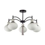 8273/5C NEOCLASSI черный, серый/белый металл, керамика/стекло Люстра потолочная Е14 5*40W 220V GLORIYA