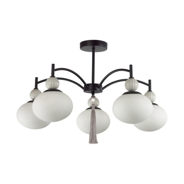 8273/5C NEOCLASSI черный, серый/белый металл, керамика/стекло Люстра потолочная Е14 5*40W 220V GLORIYA