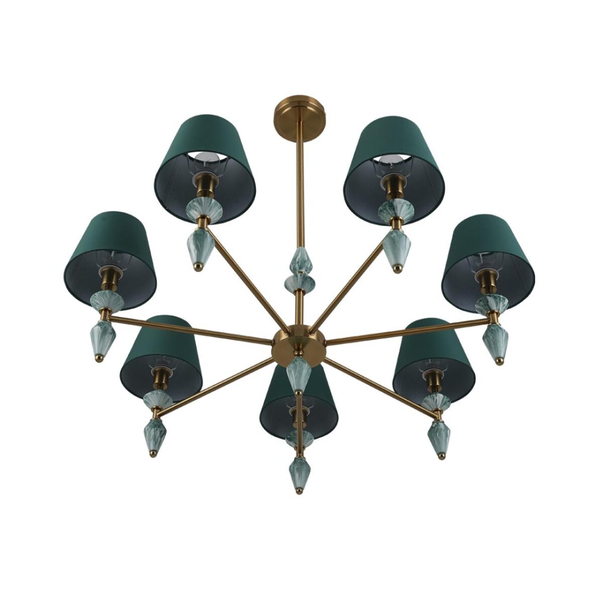 8275/7 CLASSI латунь/зеленый, металл/керамика/ткань Люстра Е14 7*40W 220V VERMONT — изображение 8