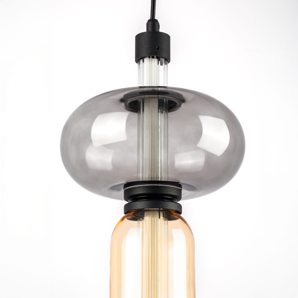 737527 Подвес EMISFERO 8W LED 250LM G ЧЕРНЫЙ/ПРОЗРАЧНЫЙ+ЯНТАРЬ 3000K — изображение 5