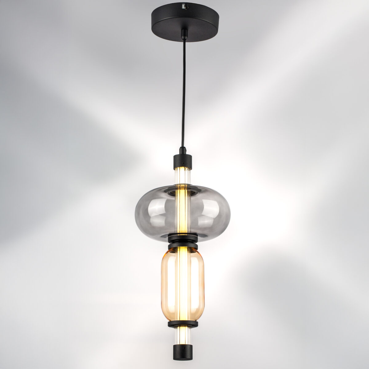 737527 Подвес EMISFERO 8W LED 250LM G ЧЕРНЫЙ/ПРОЗРАЧНЫЙ+ЯНТАРЬ 3000K — изображение 7