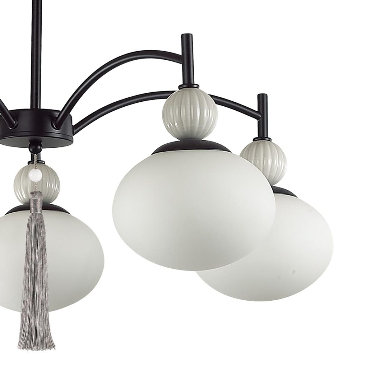 8273/5C NEOCLASSI черный, серый/белый металл, керамика/стекло Люстра потолочная Е14 5*40W 220V GLORIYA — изображение 9