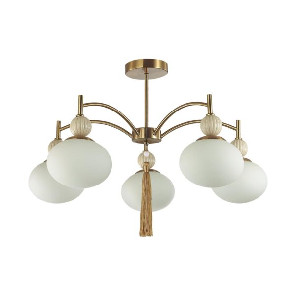 8272/5C NEOCLASSI латунь/бежевый/белый, металл/керамика/стекло Люстра потолочная Е14 5*40W 220V GLORIYA